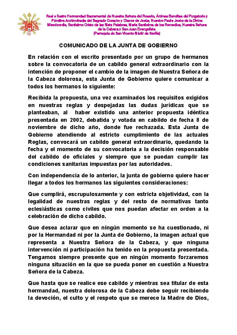 COMUNICADO DE LA JUNTA DE GOBIERNO Rafael definitivo Página 1
